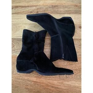 Hush Puppies Black Suede Leather Cocoa Boots | 8.5
